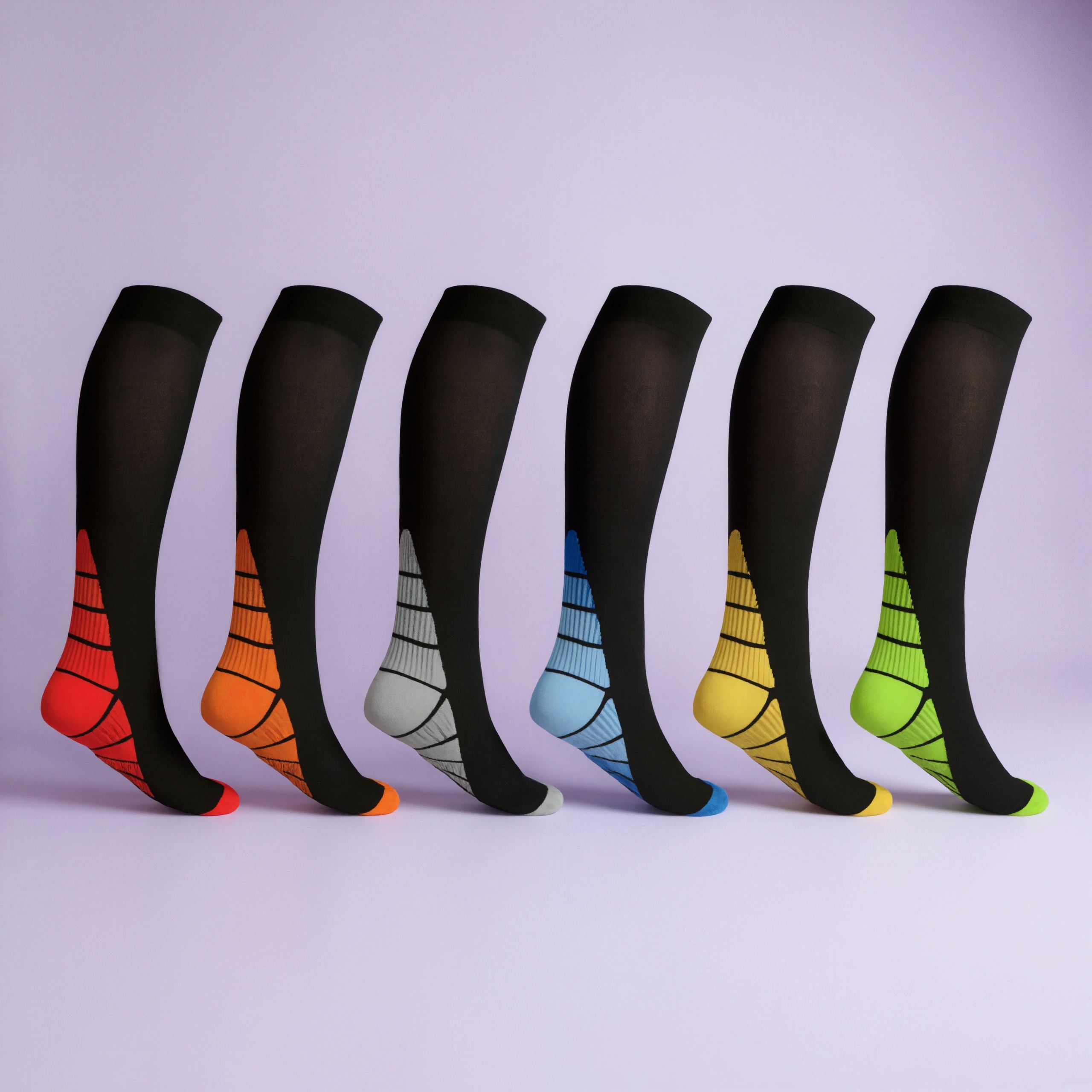 Six Pack Performance Compression Support Comfort Socks