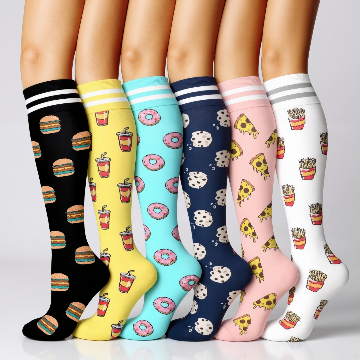 Six Pairs Copper Compression Circulation Support SocksSix Pairs Copper Compression Circulation Support Socks - Image 7