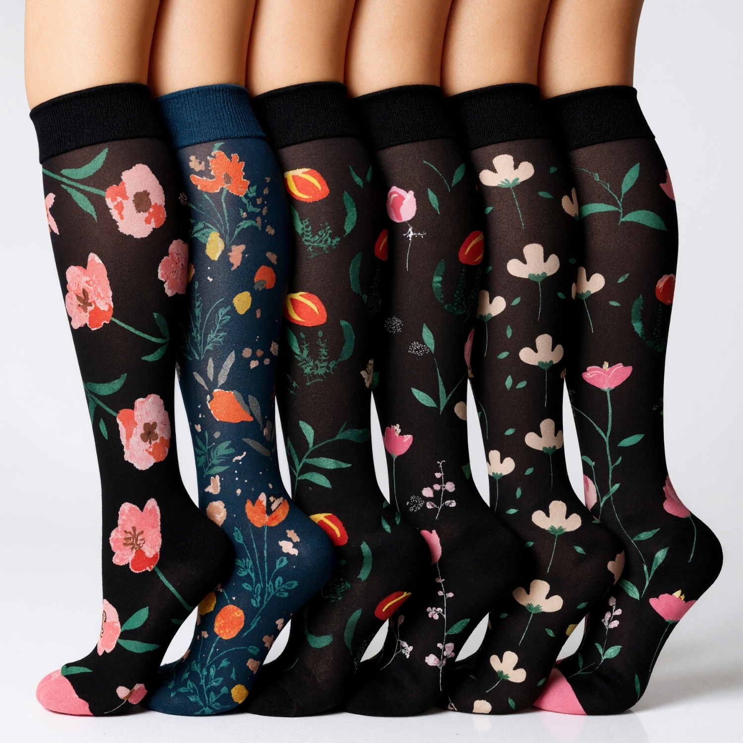 Six Pairs Copper Compression Circulation Support Socks