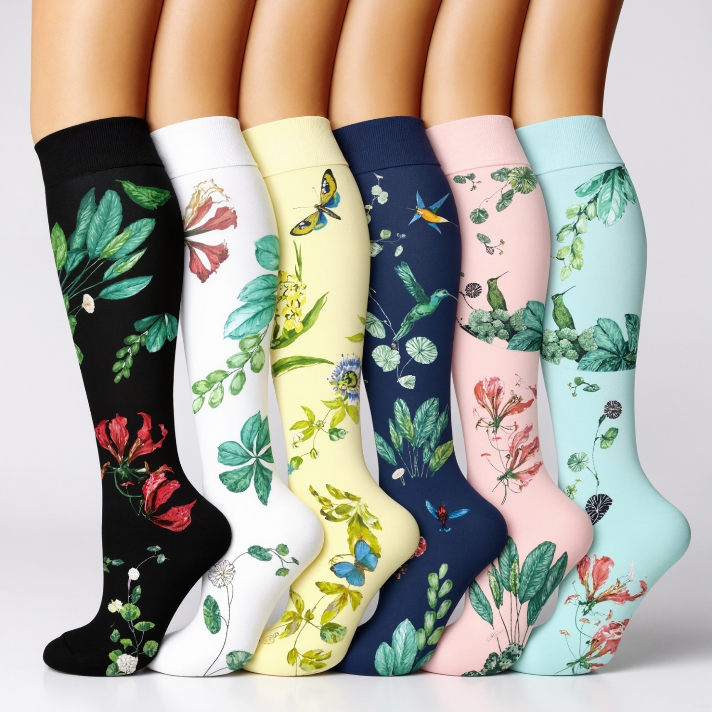 Six Pairs Copper Compression Circulation Support Socks