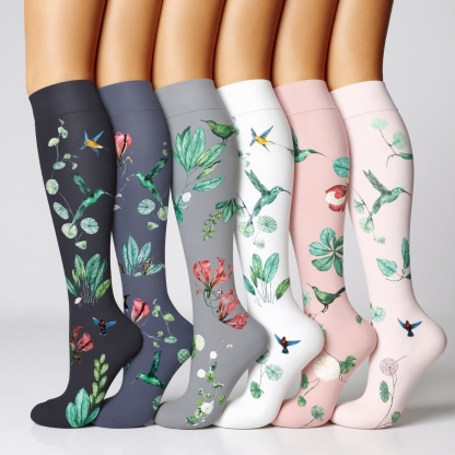 Six Pairs Copper Compression Circulation Support Socks
