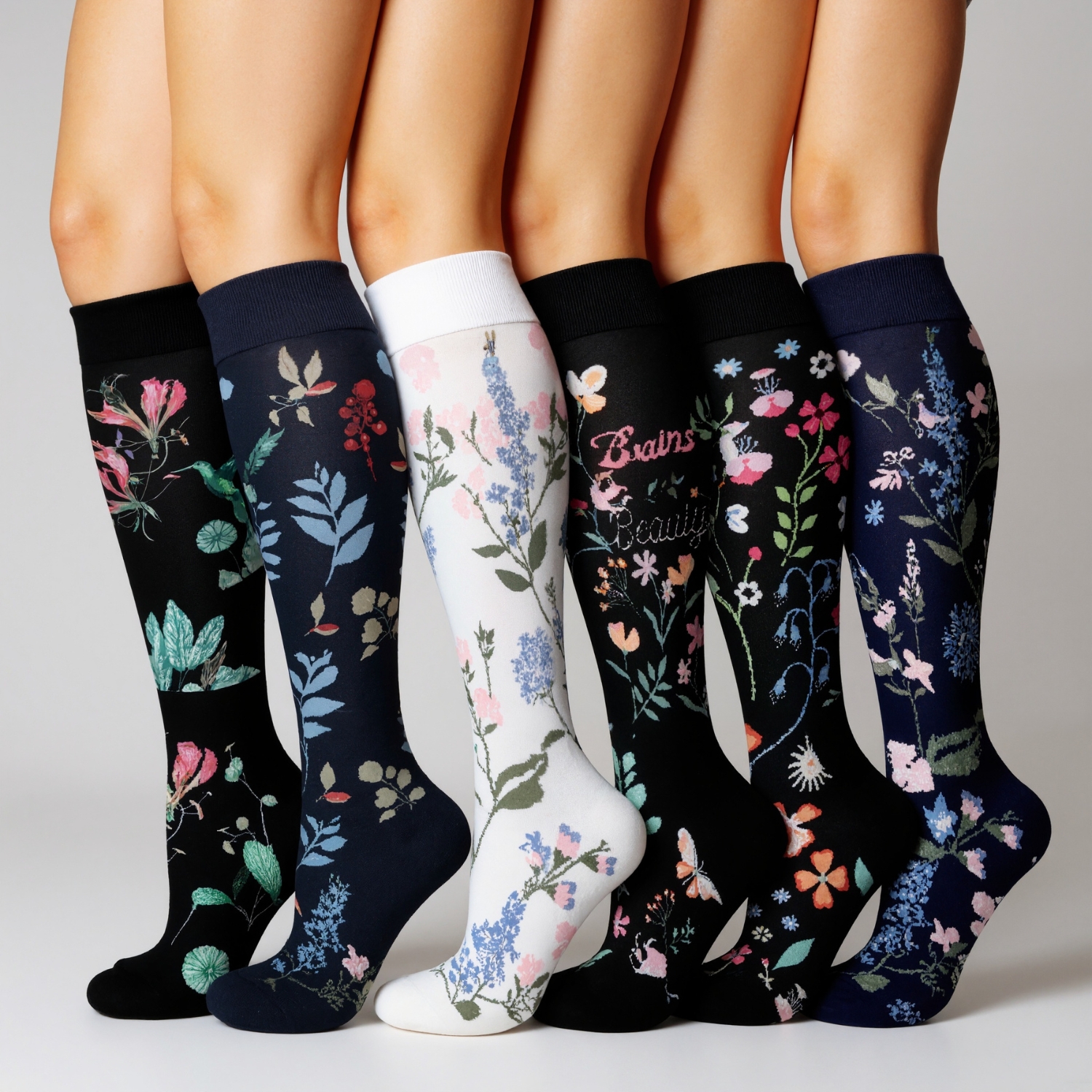 Six Pairs Copper Compression Circulation Support Socks