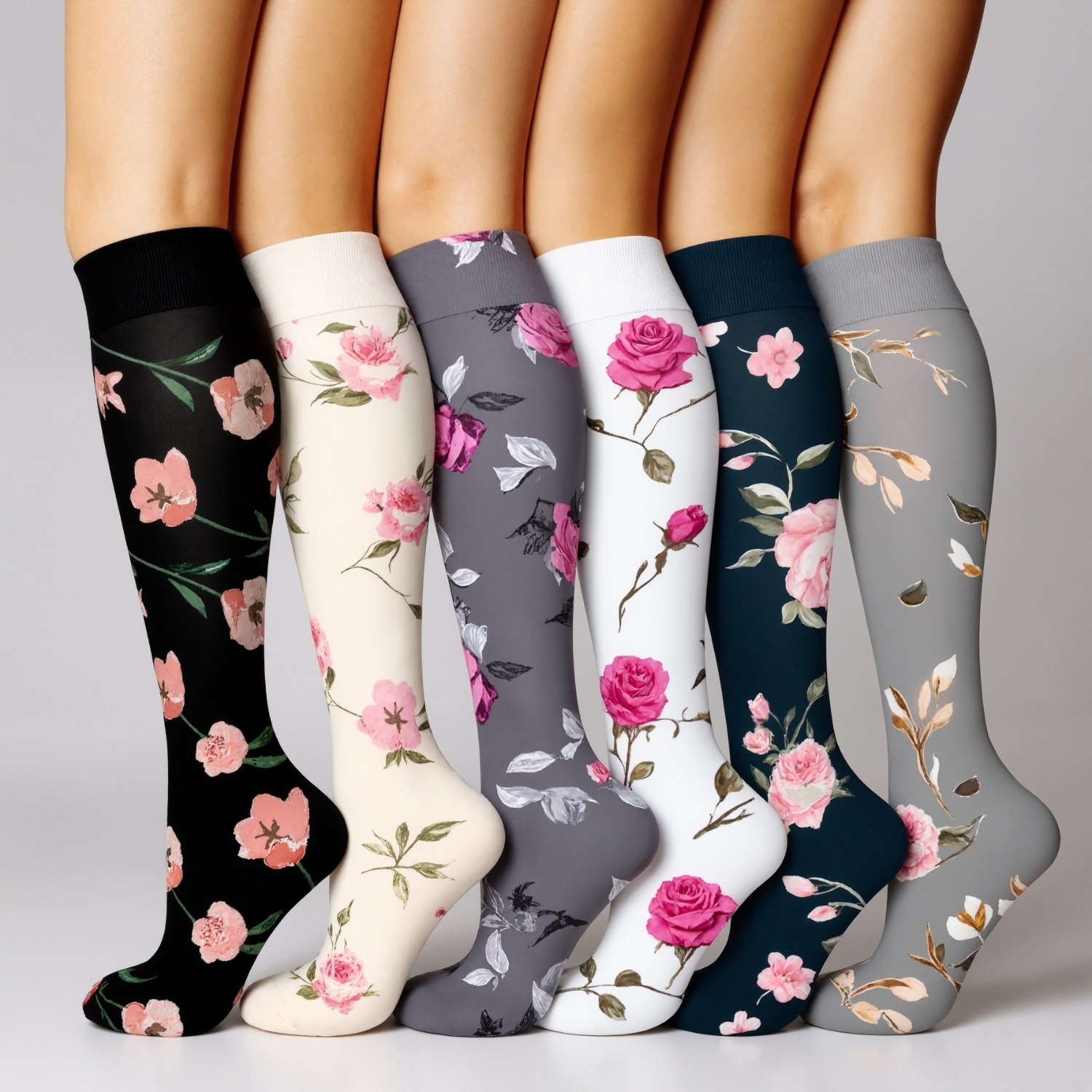 Six Pairs Copper Compression Circulation Support Socks