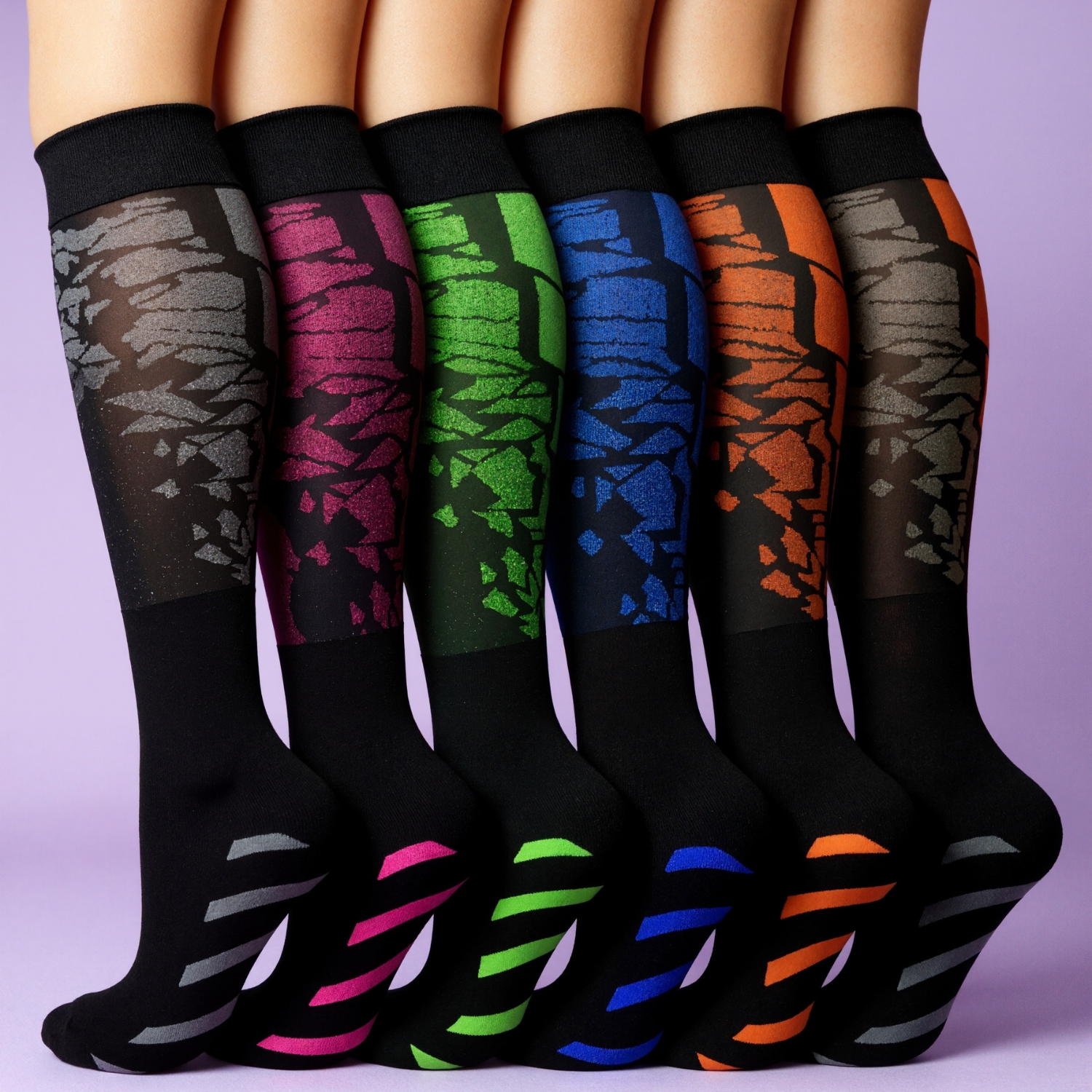 Six Pairs Copper Compression Travel Work Socks