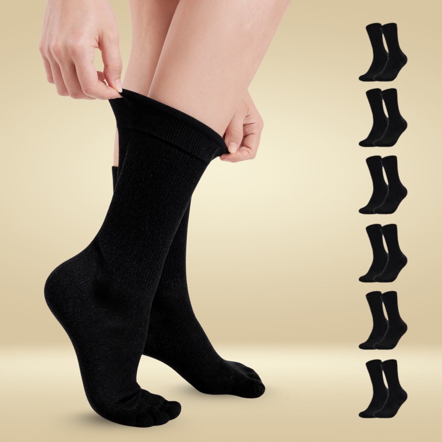Six Pairs Non Binding Diabetic Comfort Socks