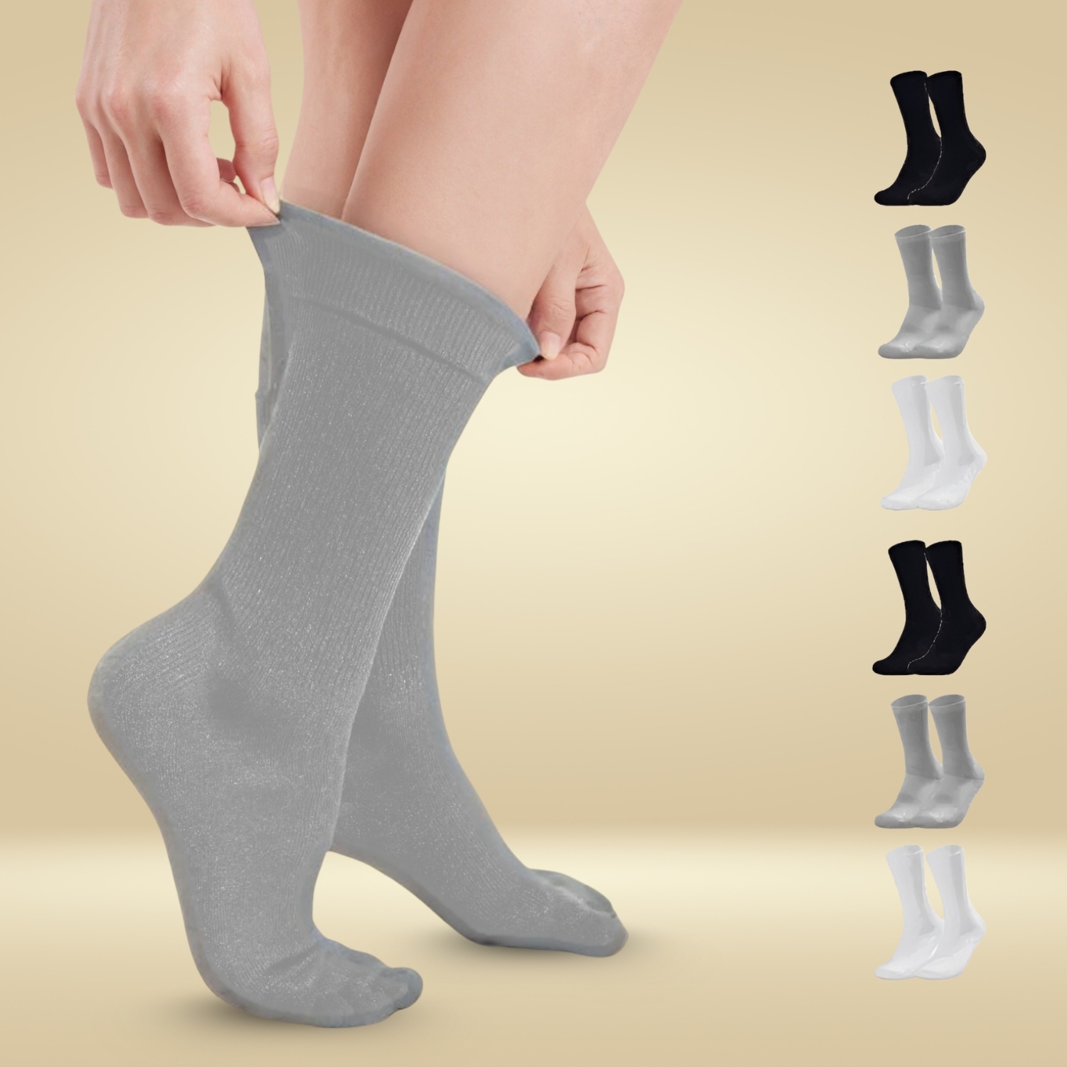 Six Pairs Non Binding Diabetic Comfort Socks