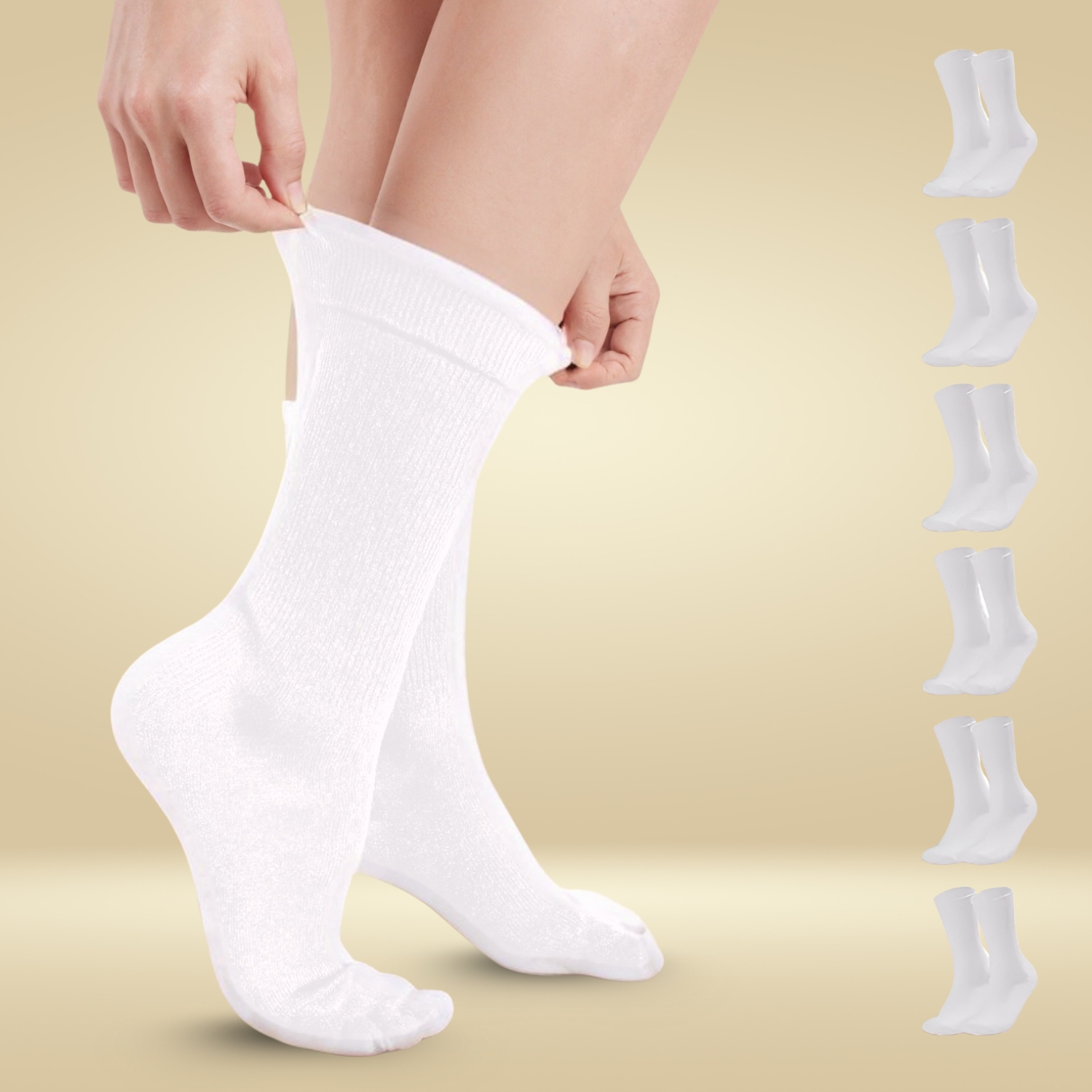 Six Pairs Non Binding Diabetic Comfort Socks