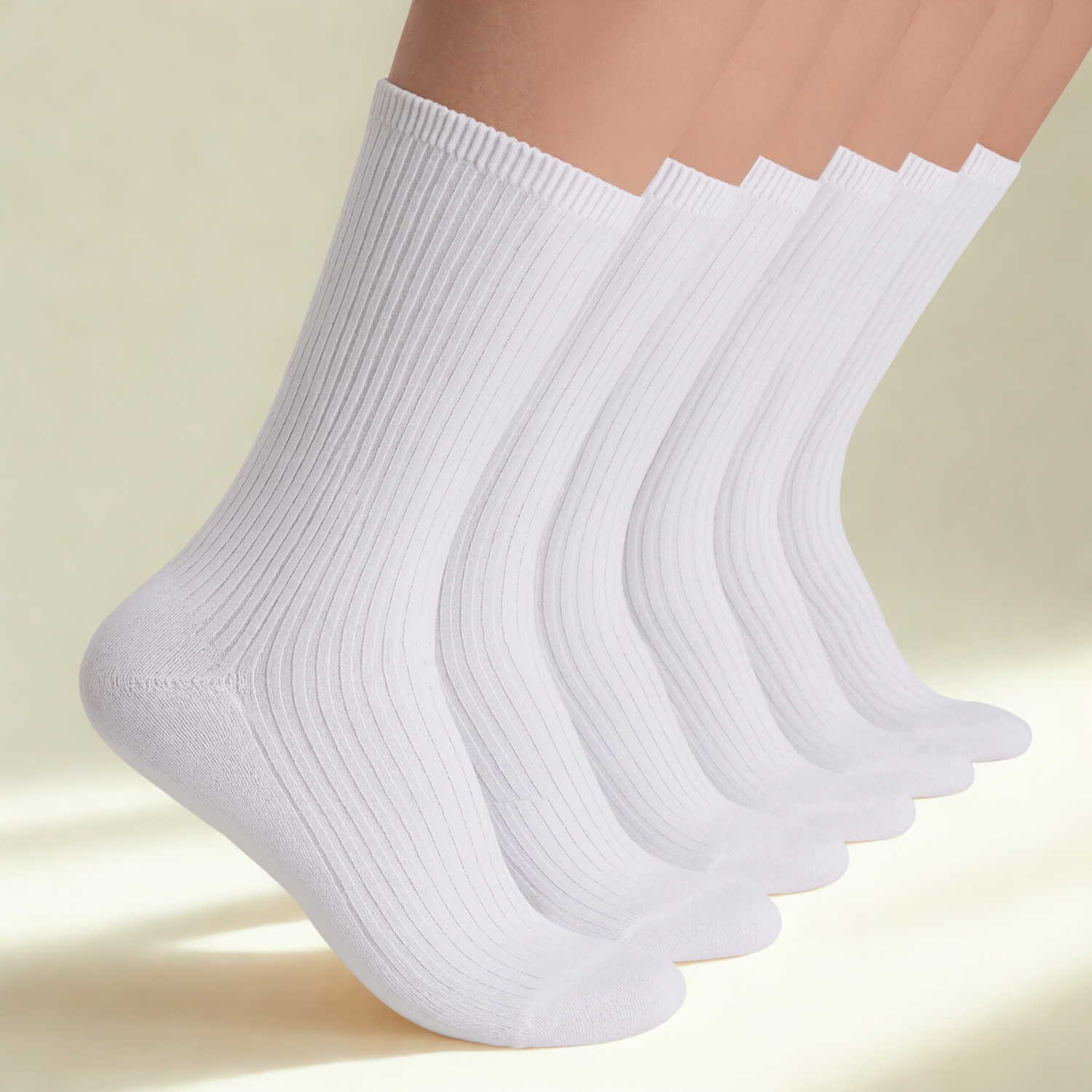 Six Pairs Ribbed Neuropathy Non Binding Socks