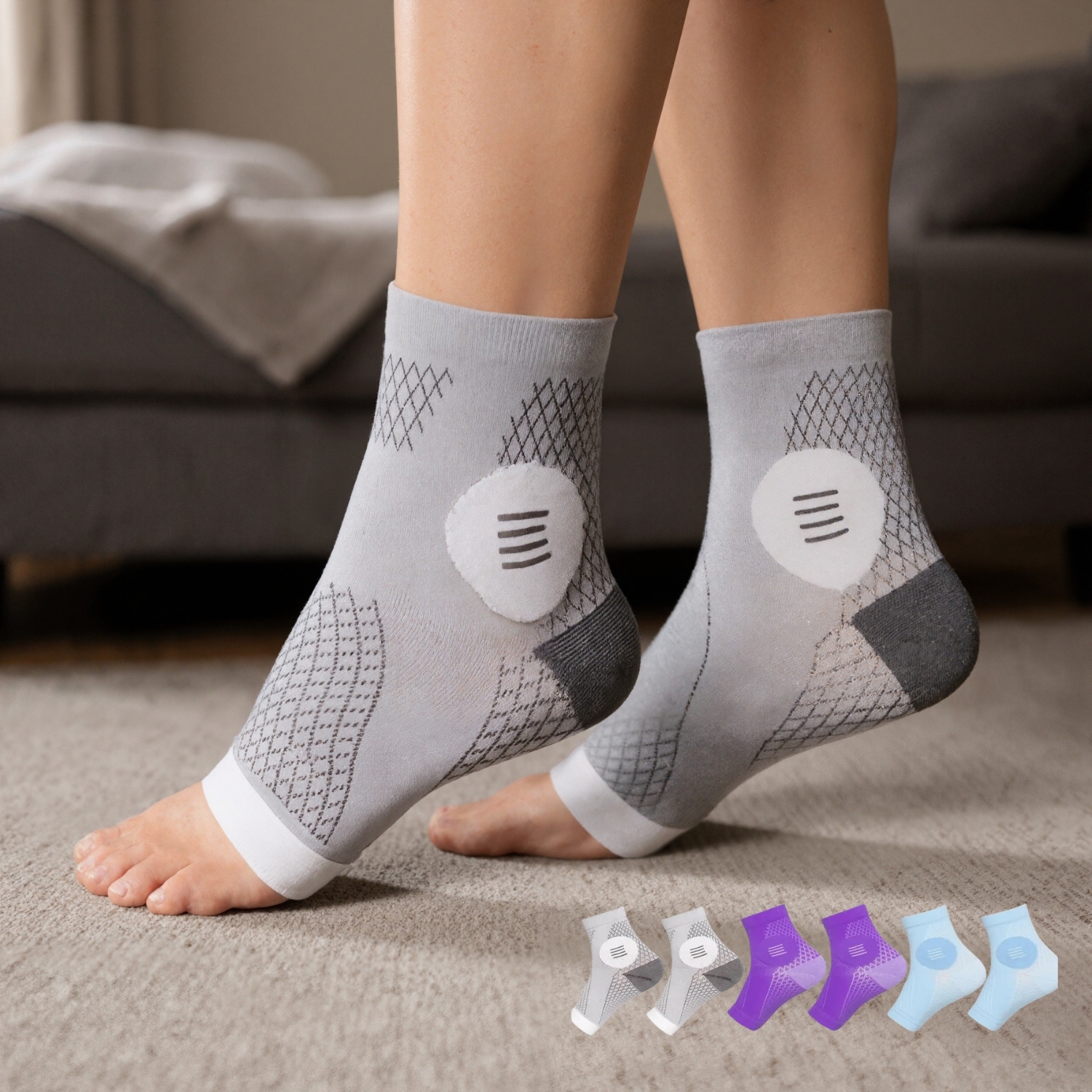 Three Pairs Compression Daily Comfort Socks