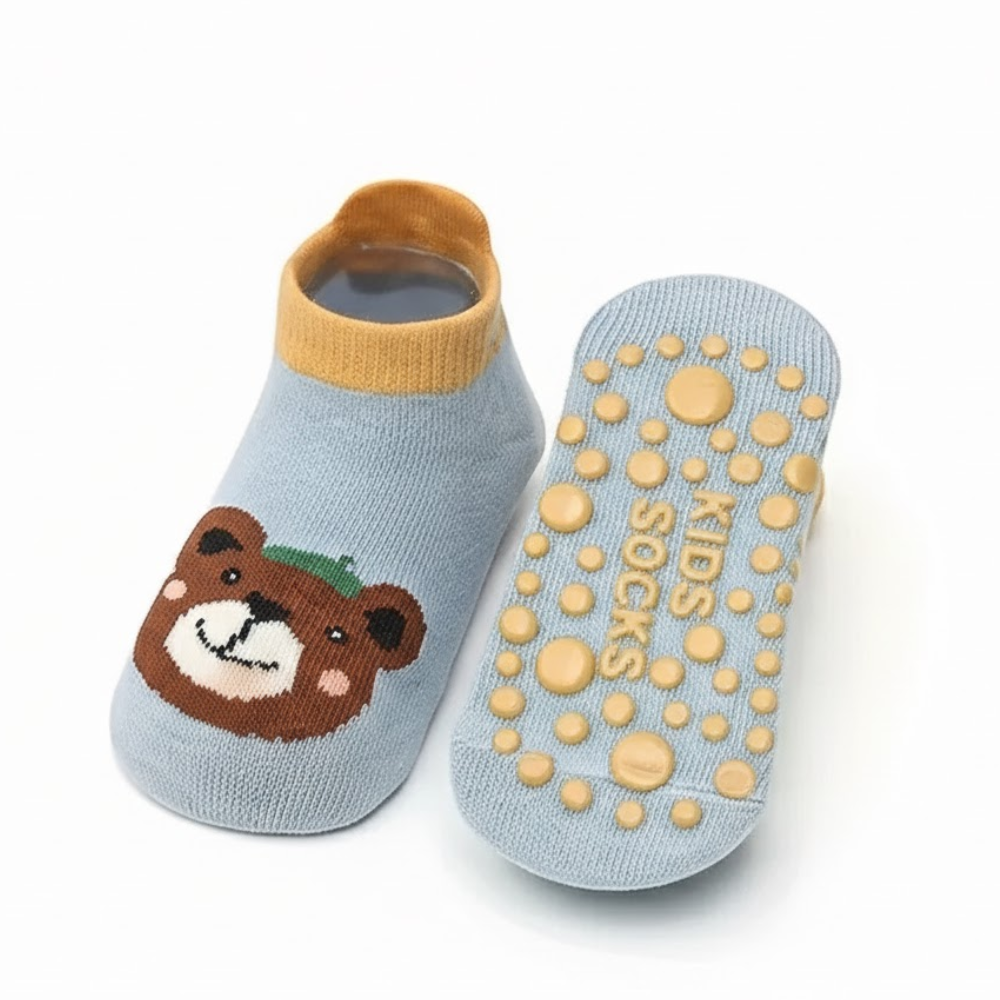 6 Pairs Of Cartoon Animal Non Slip Socks For Boys 