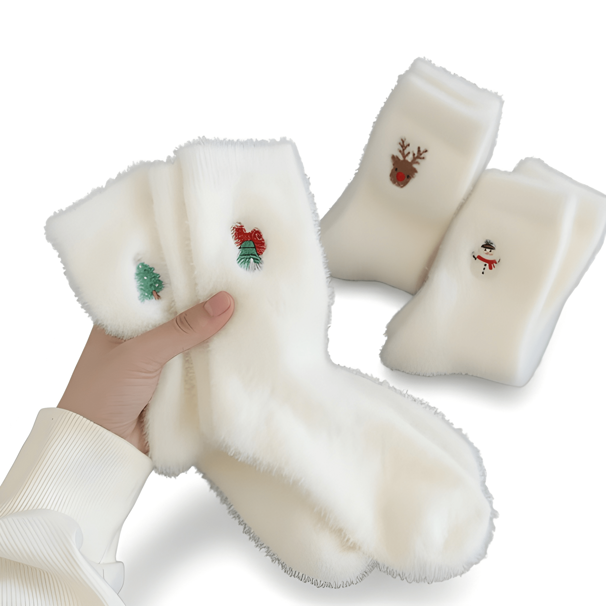 5 Pairs Of Fuzzy Christmas Stockings For Women