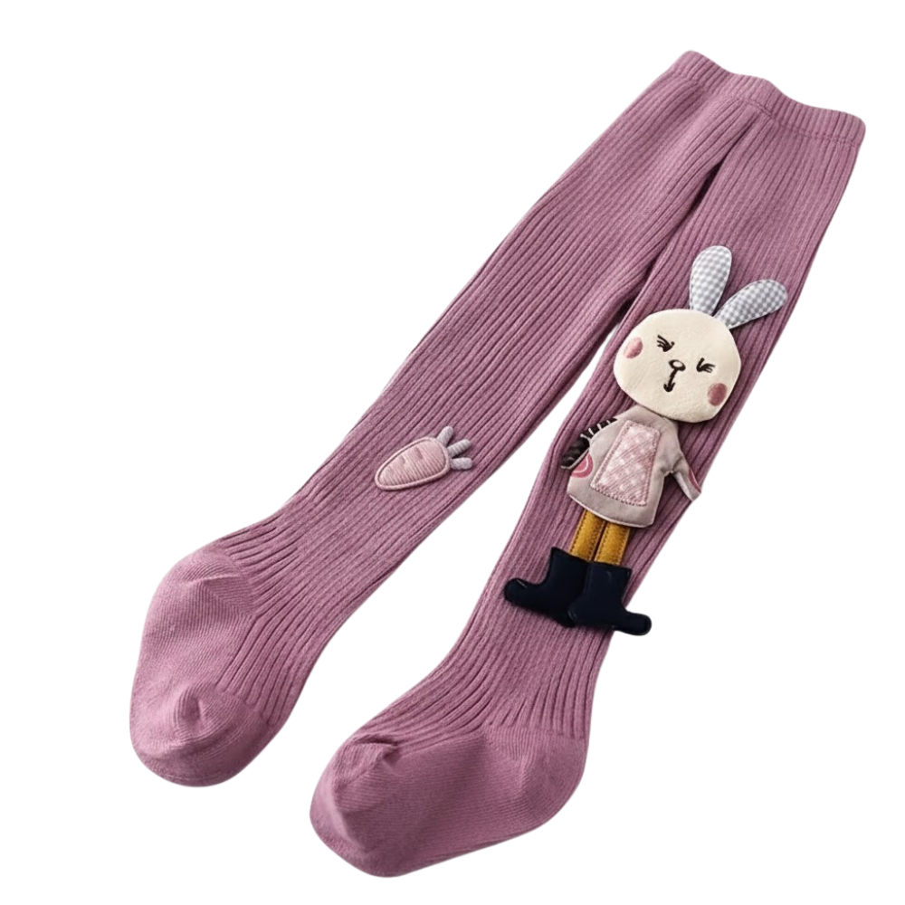 Baby Toddler Footed Socks With Rabbit Carrot Design For Girls And Boys 