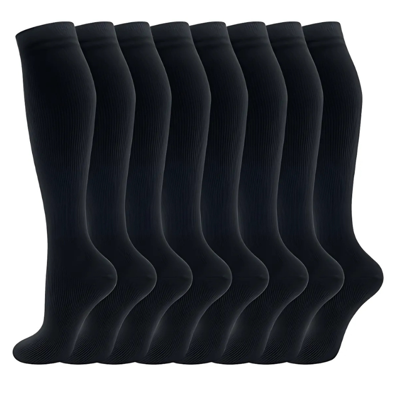 8-Pack High Length Compression Socks - Supportive and Comfortable Fit