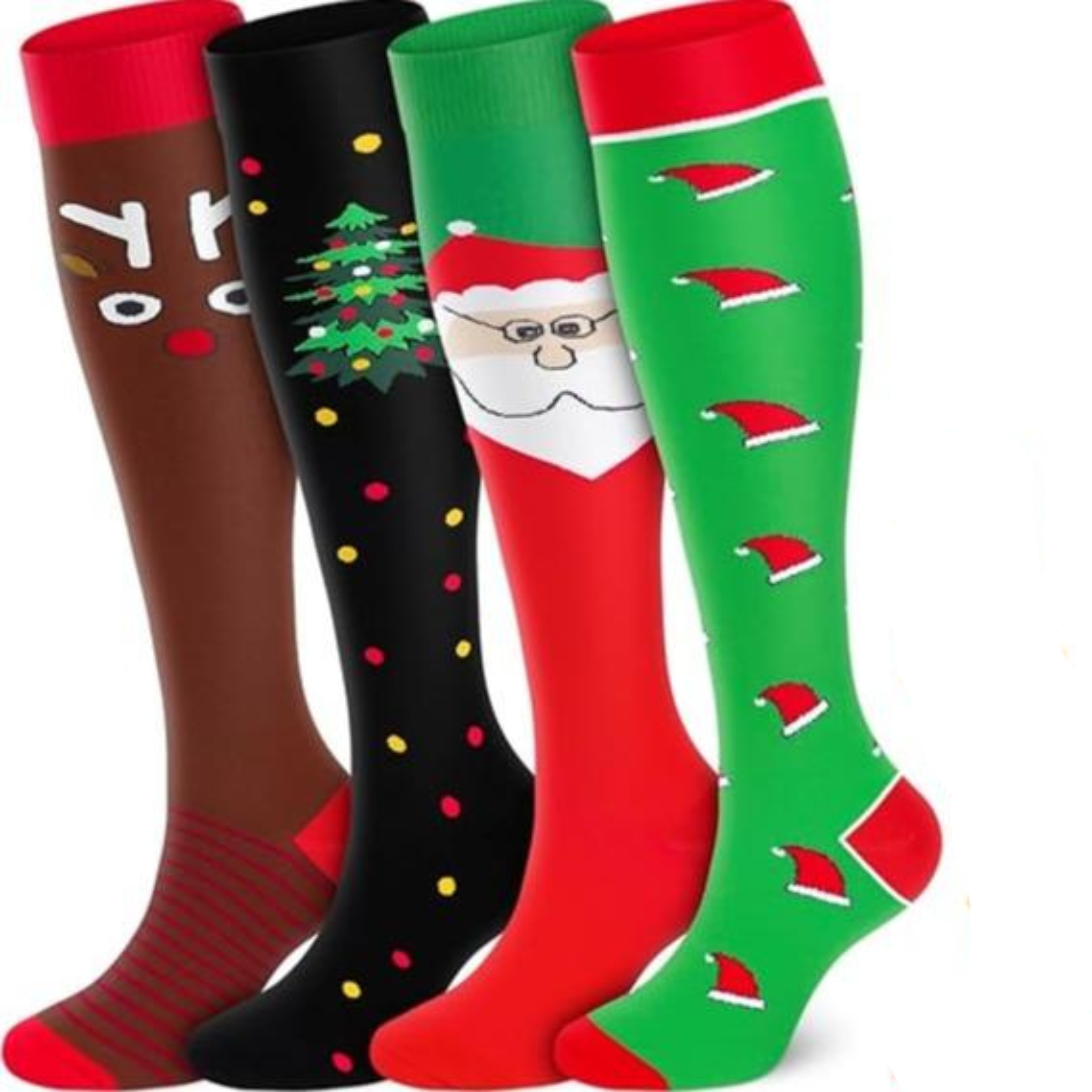 Pack Of 4 Running Athletic Compression Socks For Men And Women