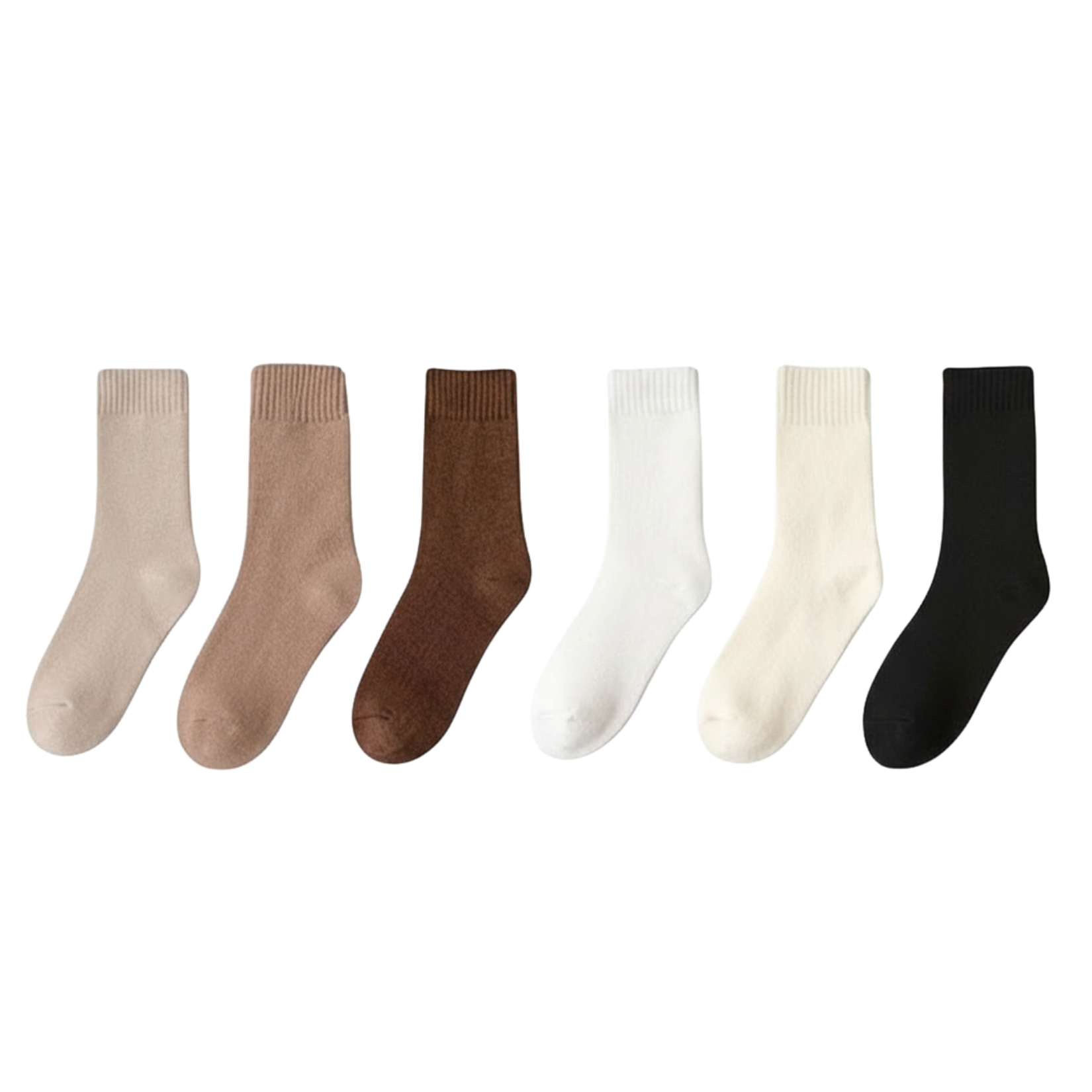 6 Pairs Of Warm Plush Terry Socks For Women