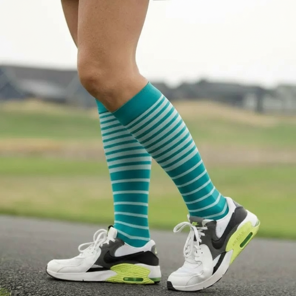 Falling Stripe Knee-High Compression Socks 