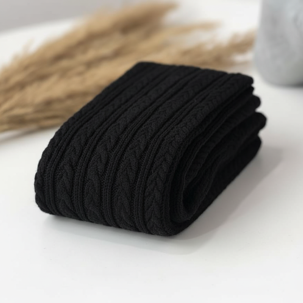 Braided Knit Tights For Women