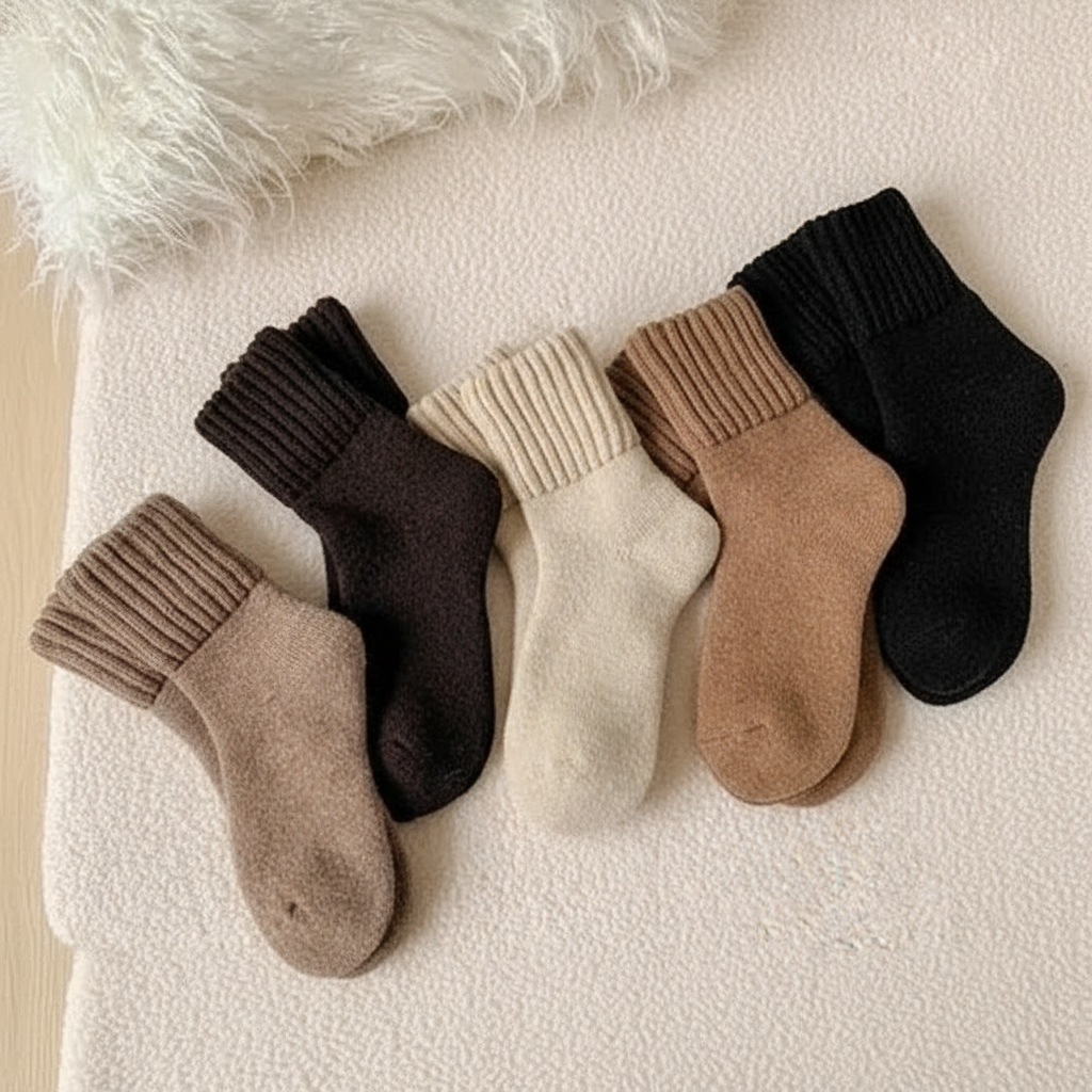 Pack Of 5 Ribbed Knit Wool Socks