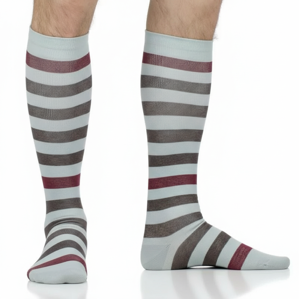 Thick Stripe Wool Knee High Compression Socks