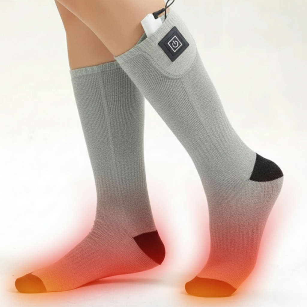 USB Rechargeable Electric Heating Socks With Three Temperature Adjustment