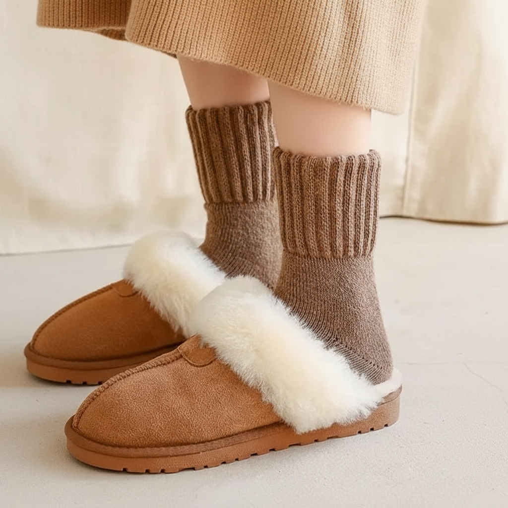 Pack Of 5 Solid Mid Calf Soft Warm Socks For Women