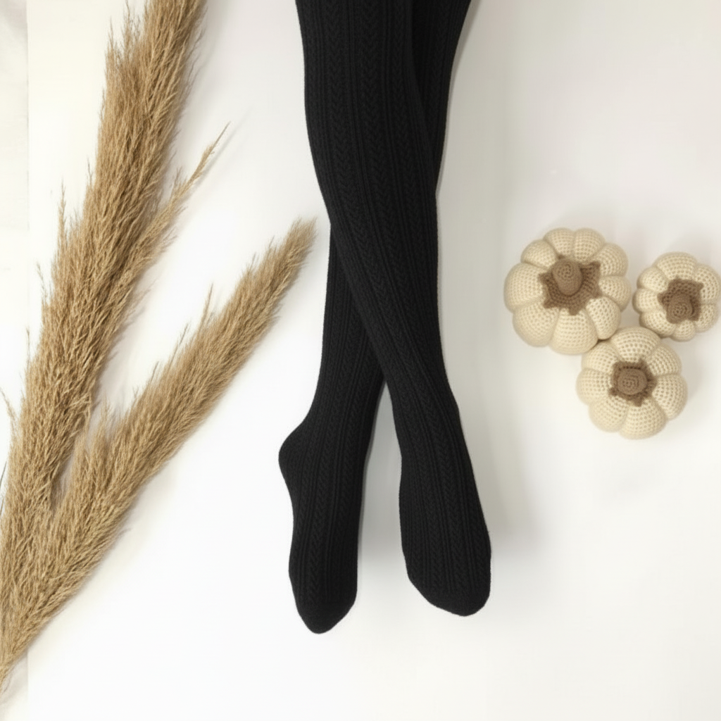 Braided Knit Tights For Women