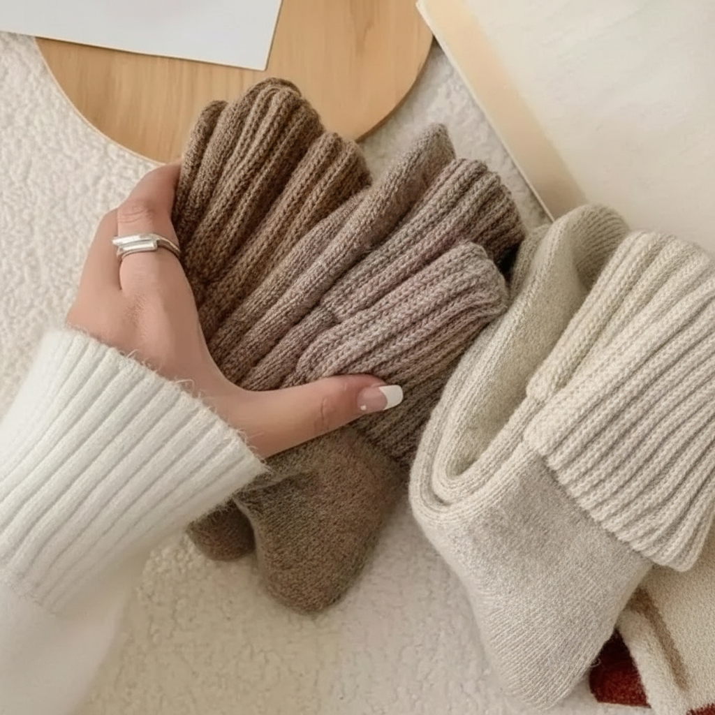 Pack Of 5 Solid Mid Calf Soft Warm Socks For WomenPack Of 5 Solid Mid Calf Soft Warm Socks For Women - Image 5