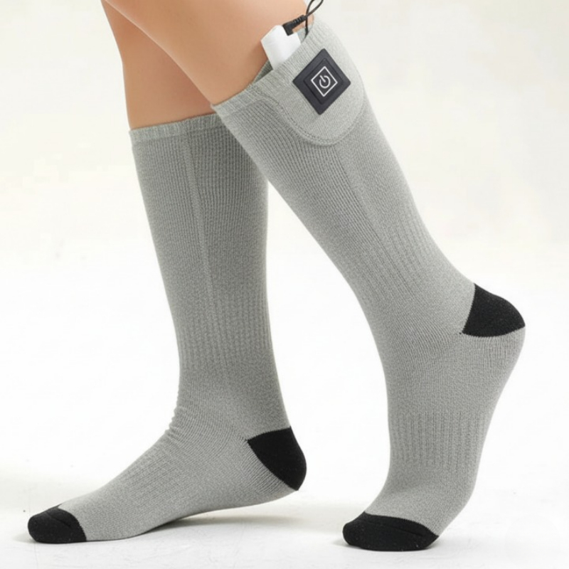 USB Rechargeable Electric Heating Socks With Three Temperature Adjustment