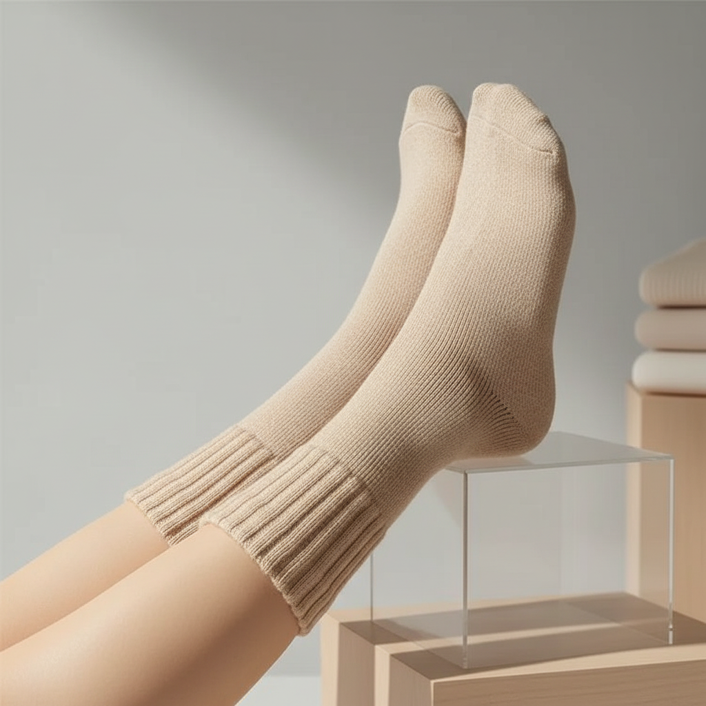Pack of 5 Solid Mid Calf Knit Warm Socks