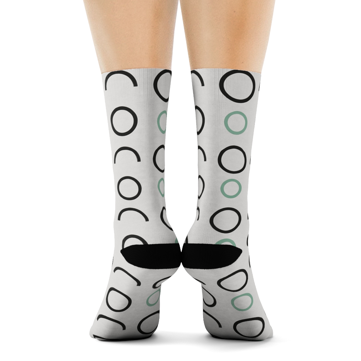 Lunar Phase Ringlets personalized crew socks