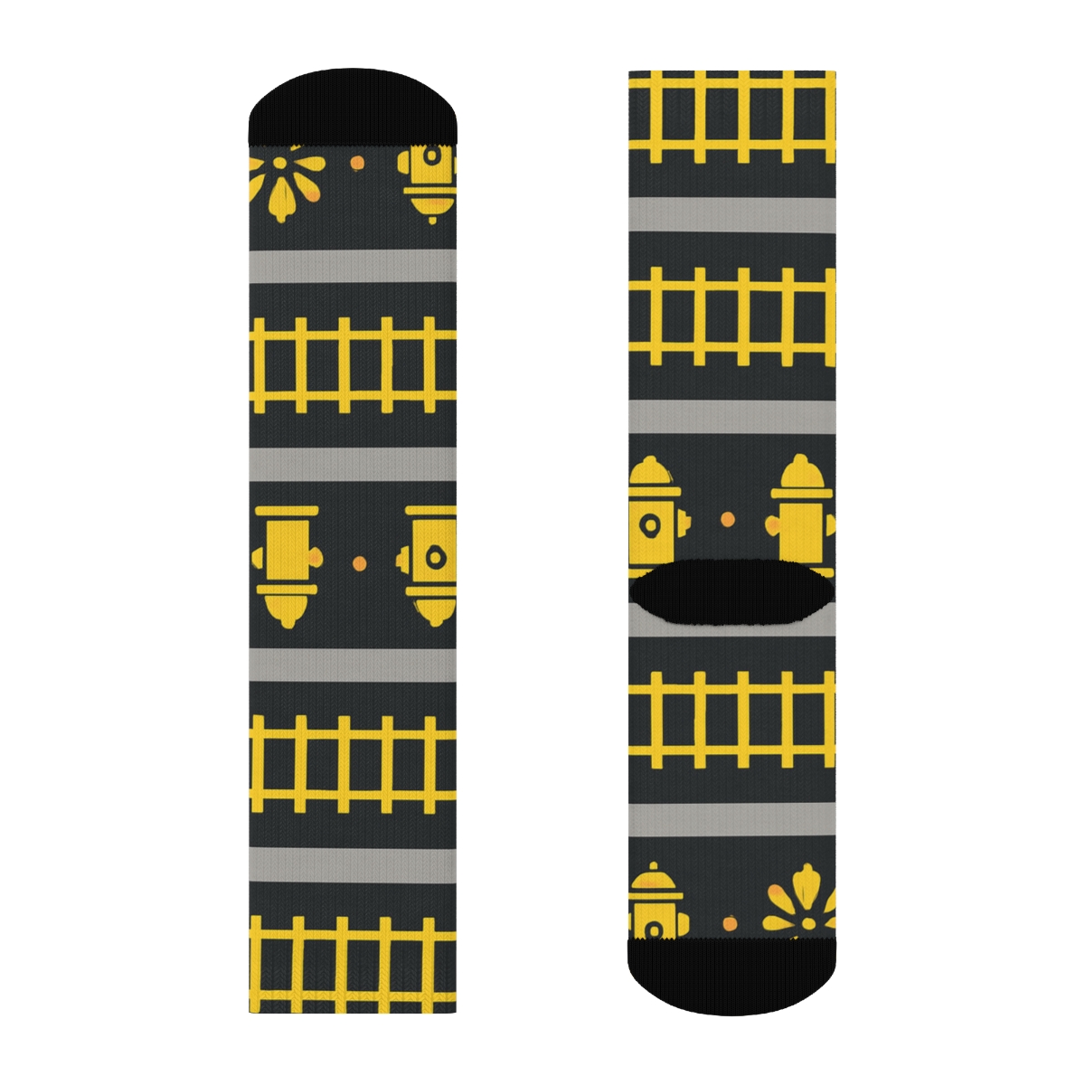 Ladder Stripe Bands With Fire Fighter Icons comfortable cotton crew socks