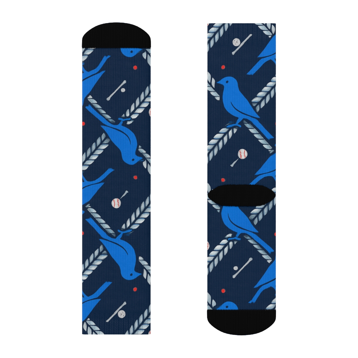 Stadium Seam Weave For Blue Jays designer printed crew socks