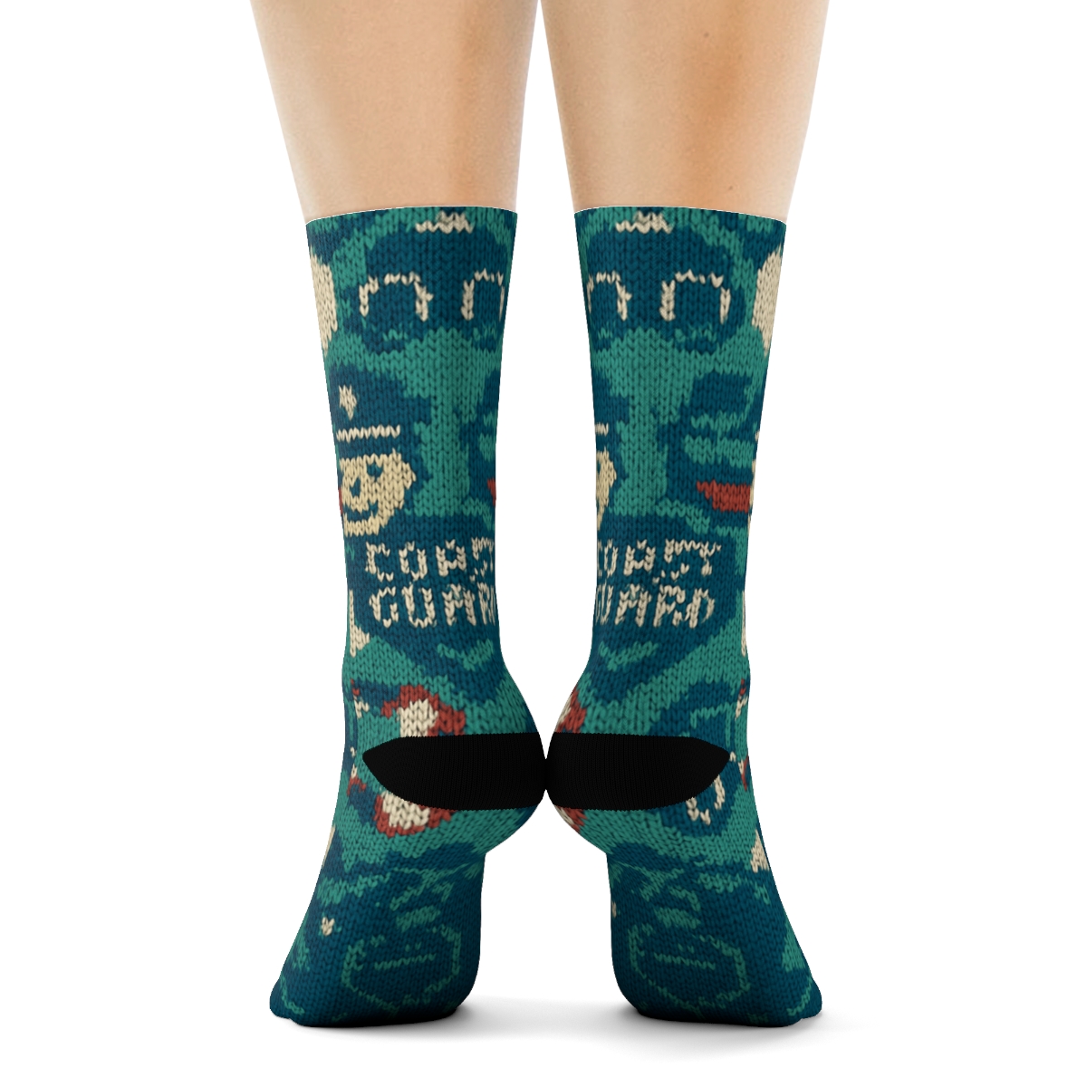 Knitted Signal Flags Coast Guard Officer Pattern designer printed crew socks