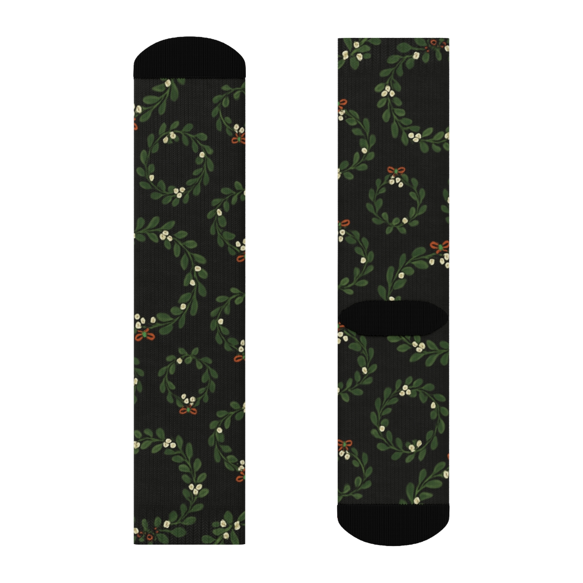 Wreath Rings With Mistletoe Orbits comfortable cotton crew socks
