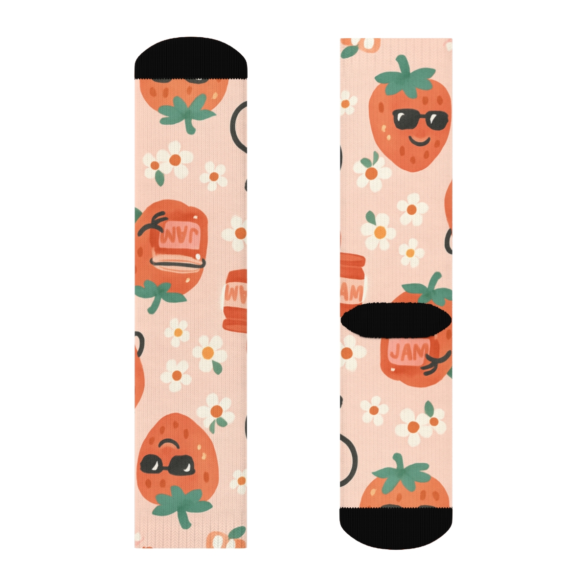 Playful Strawberry Character Parade stylish athletic crew socks