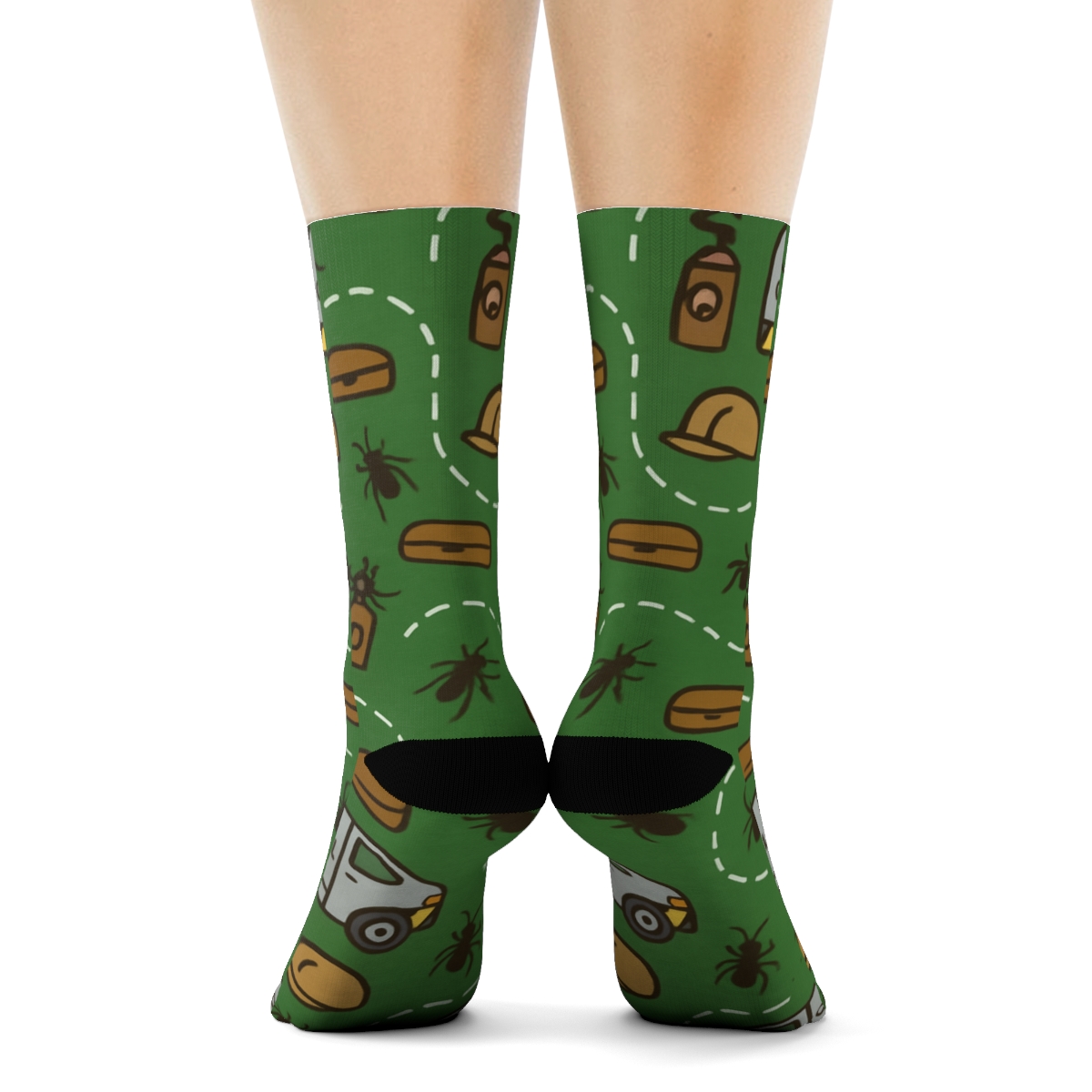Pest Control Technician Service Van Route Tessellation unique graphic crew socks