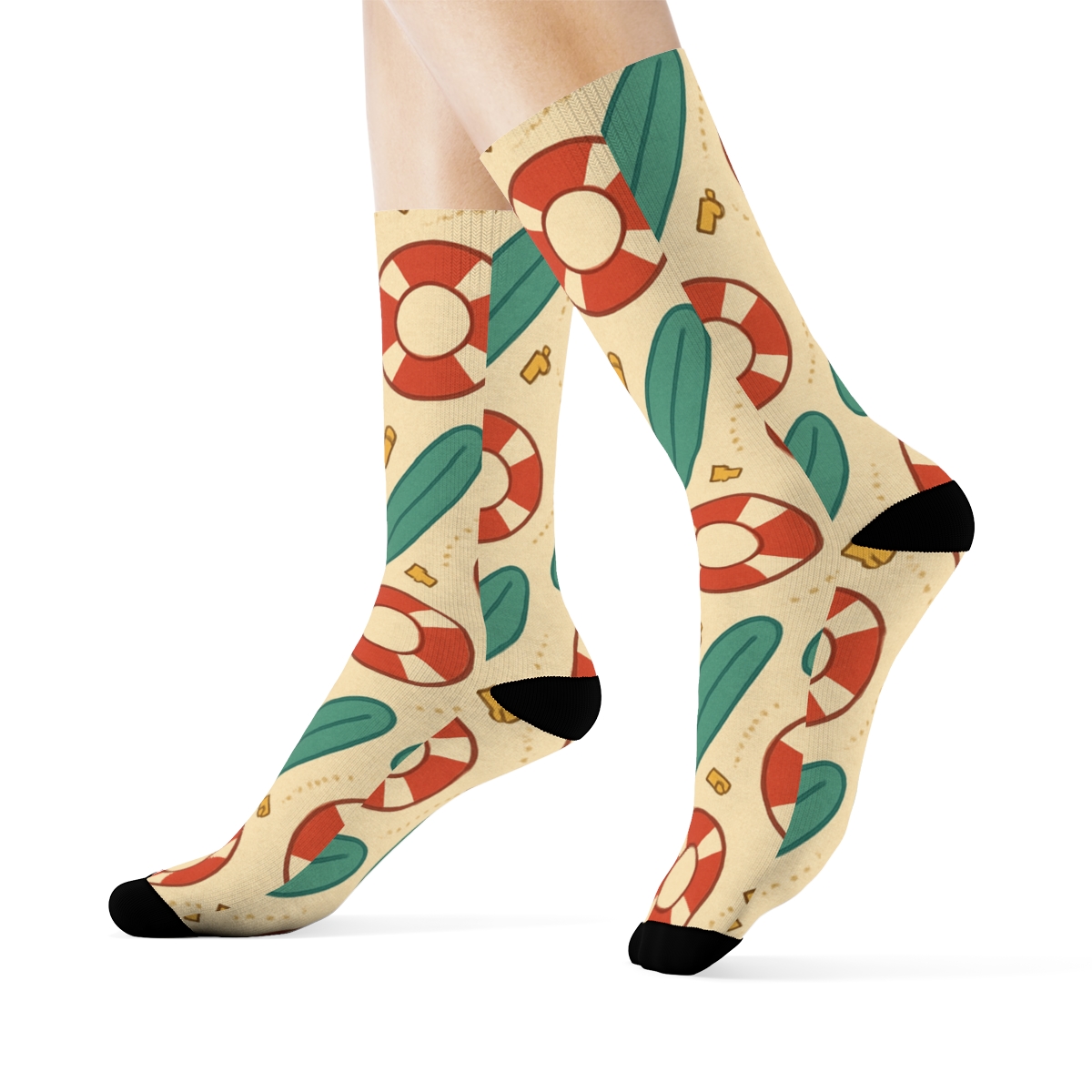 Rescue Ring Lattice With Lifeguard Rhythm unique graphic crew socks