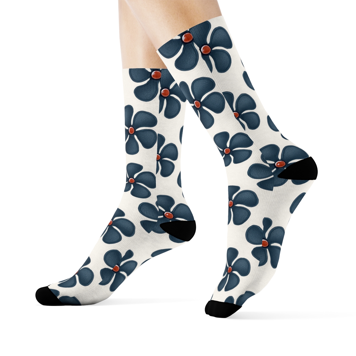 Airplane Propeller Rosette Medallions designer printed crew socks