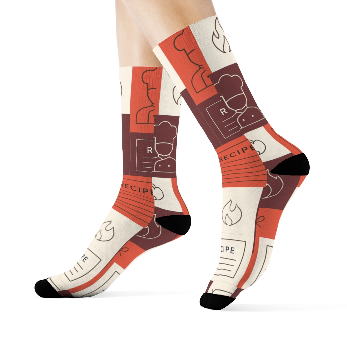 Recipe Card Tiles With Chef Motifs premium sports crew socks