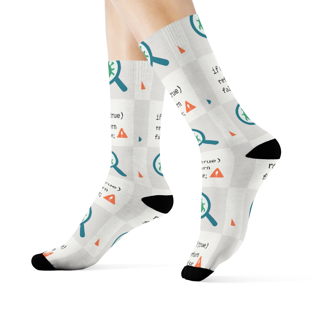 Debugging Grid With Software Developer Motifs trendy patterned crew socksDebugging Grid with Software developer Motifs Crew Socks - Image 3
