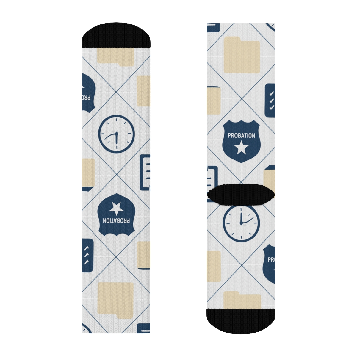 Probation Officer Case File Lattice premium sports crew socks
