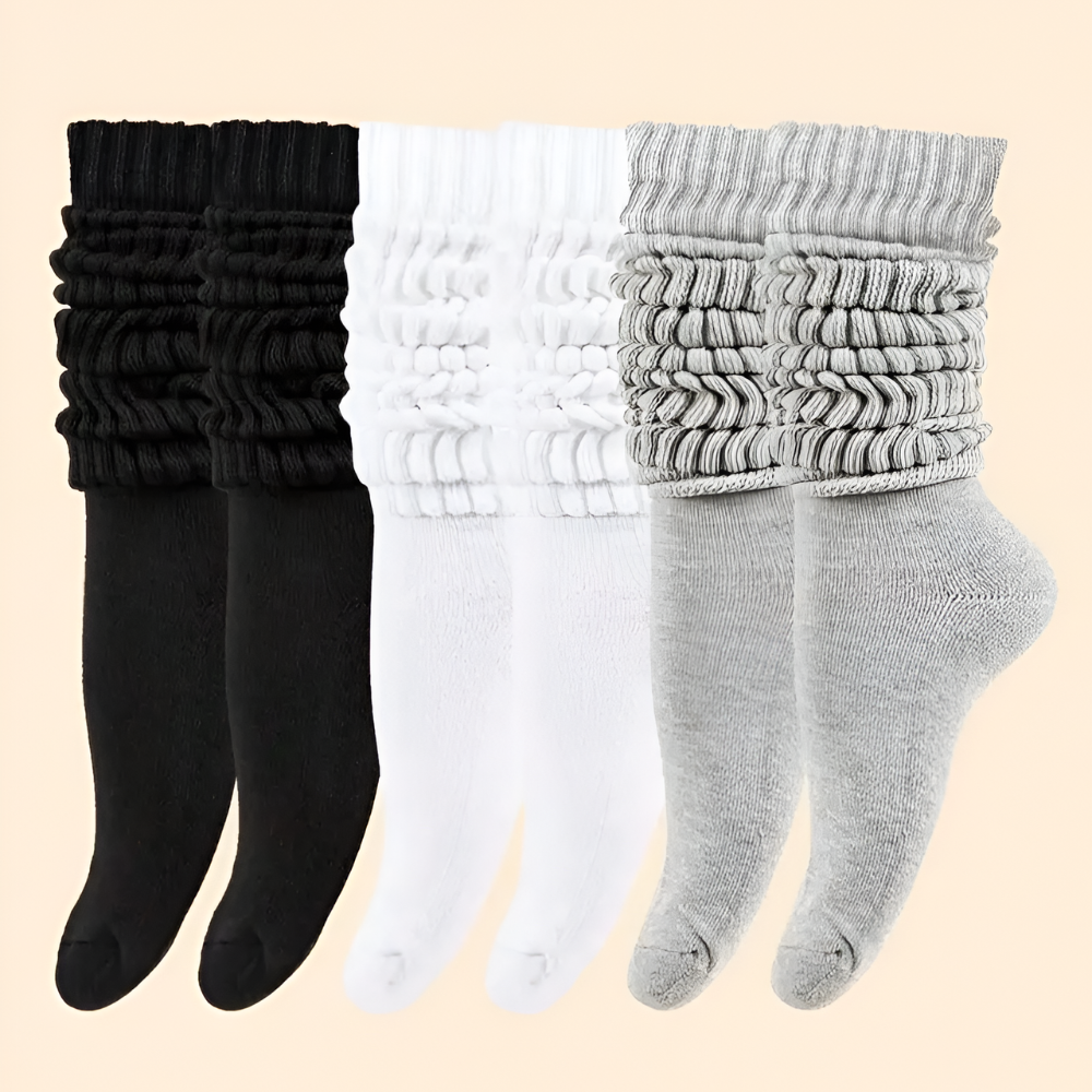 Solid Slouch Crew Mid Calf Comfort Socks Multi Pack For Women