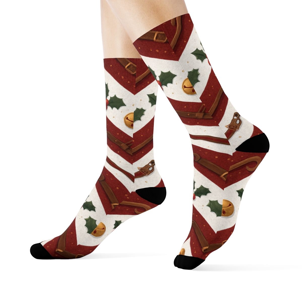 Crimson Crafted Runner-Sleigh Track Chevron custom crew socks