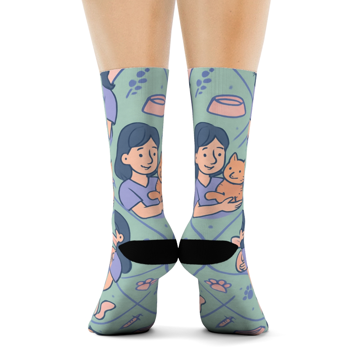 Pastel Lattice Pattern With Veterinary Technician Moments stylish athletic crew socks