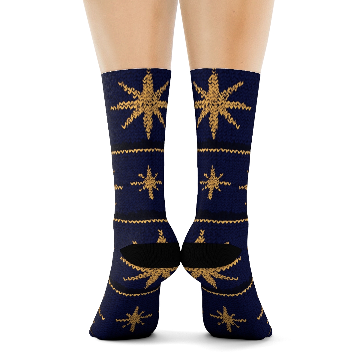 Horizon Garlands With Star Of Bethlehem Glow unique graphic crew socks