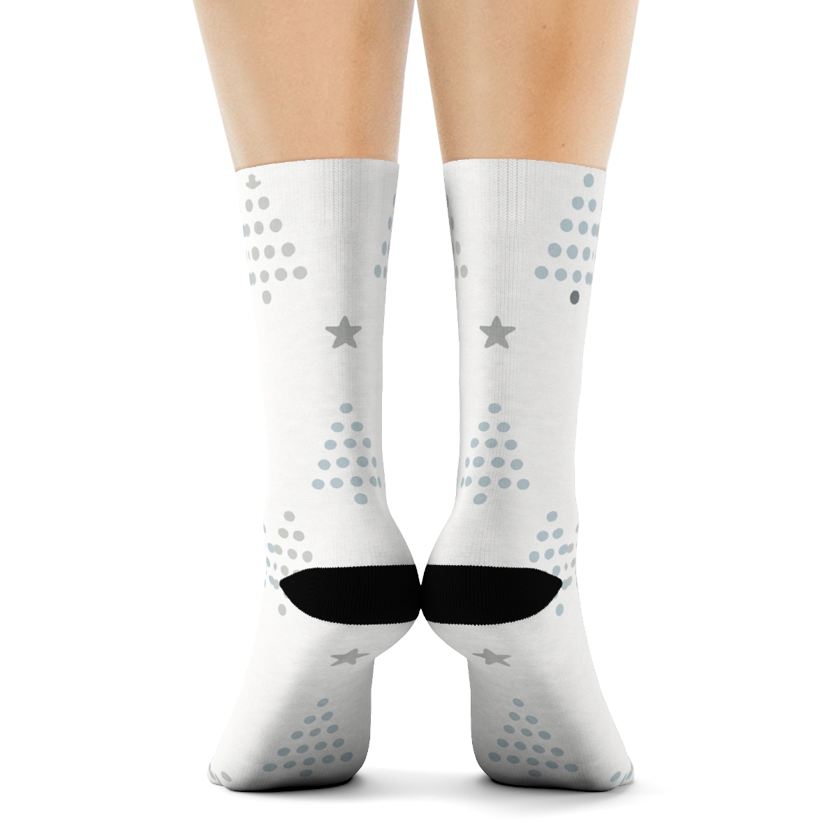 Minimal Christmas Tree Dot Matrix trendy patterned crew socks