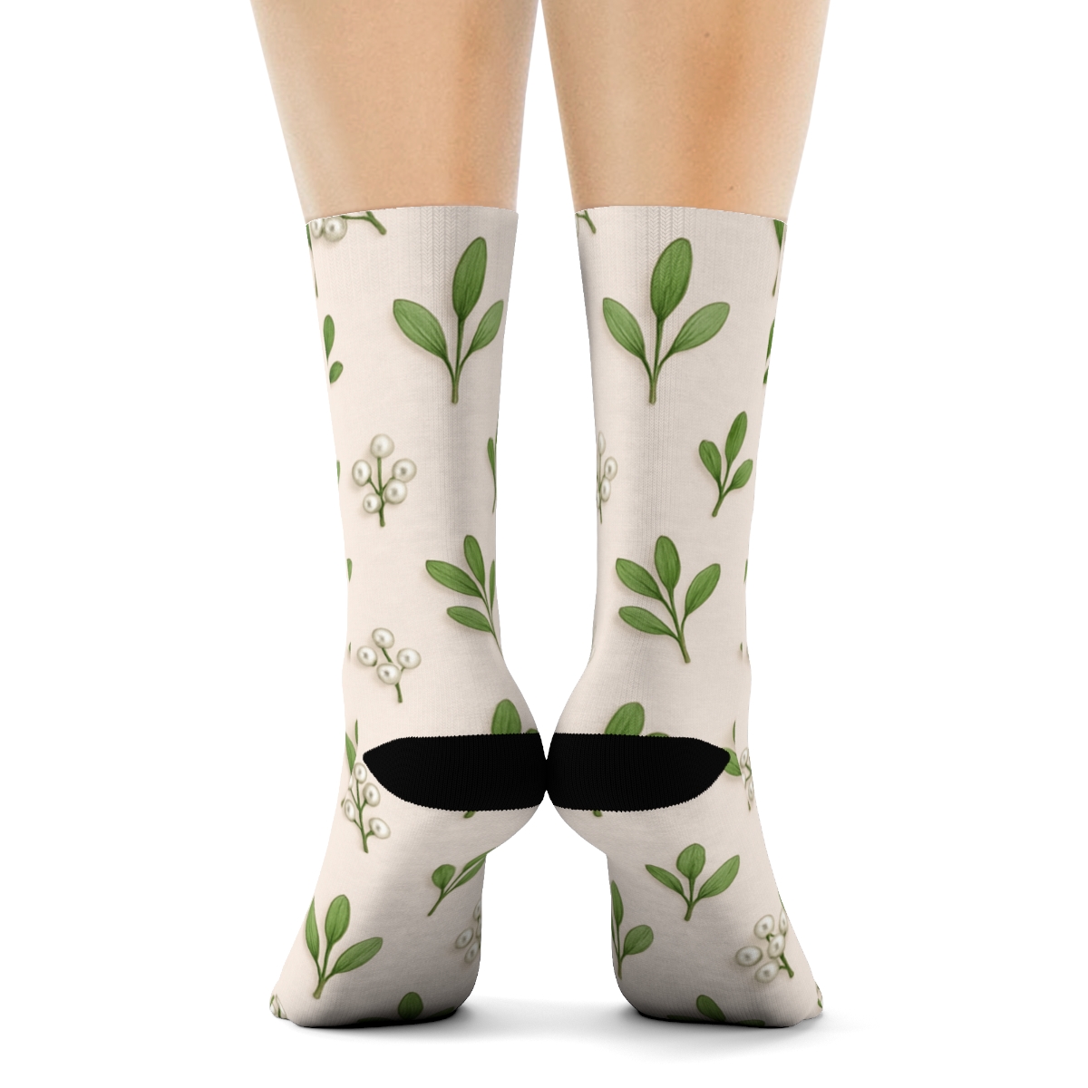 Mistletoe Dot Scatter Christmas soft everyday crew socks