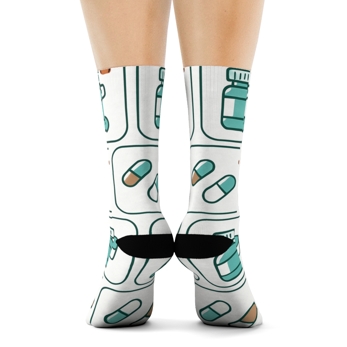 Prescription Label Grid With Pharmacist Tools premium sports crew socks
