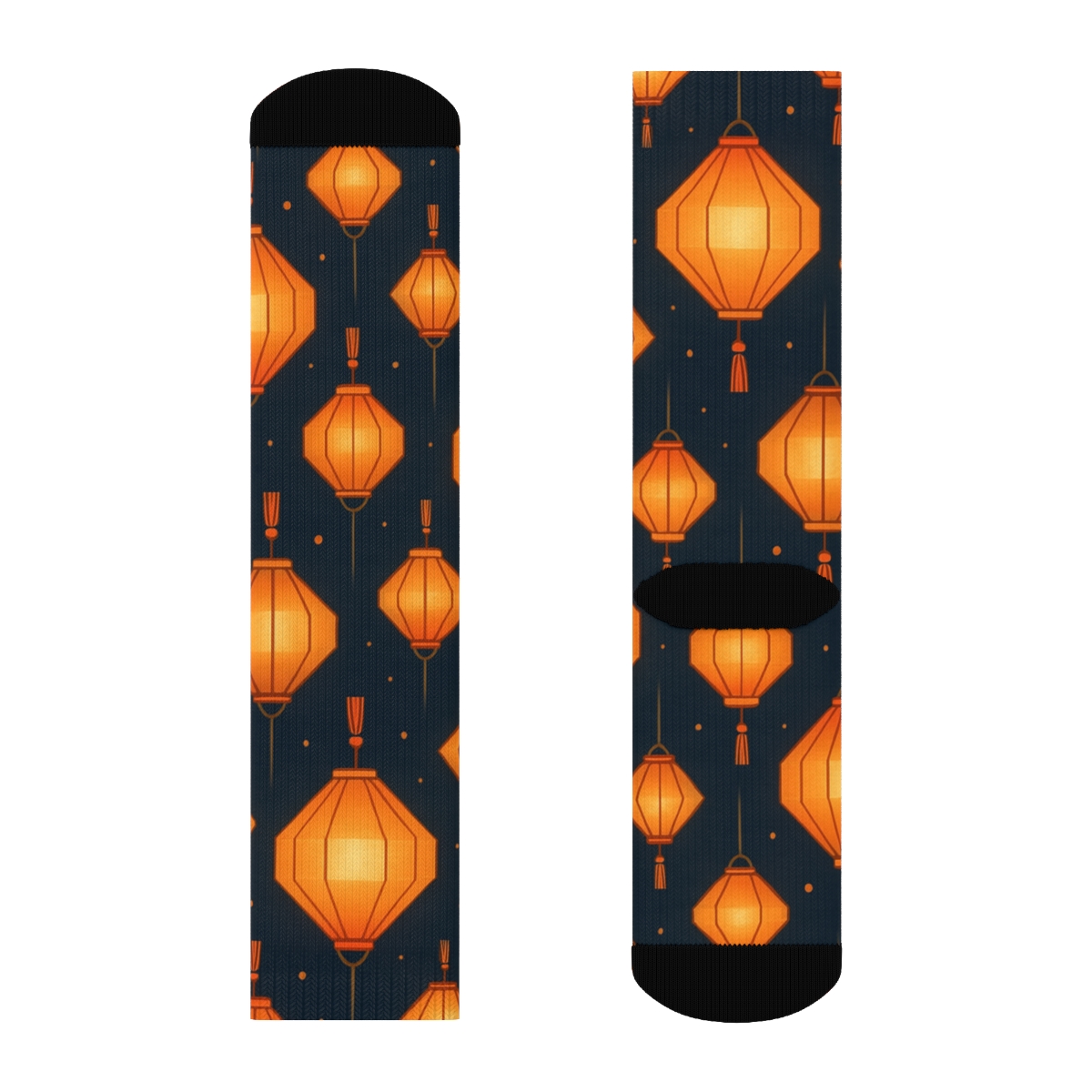 Paper Fold Lattice Lantern Pattern premium sports crew socks