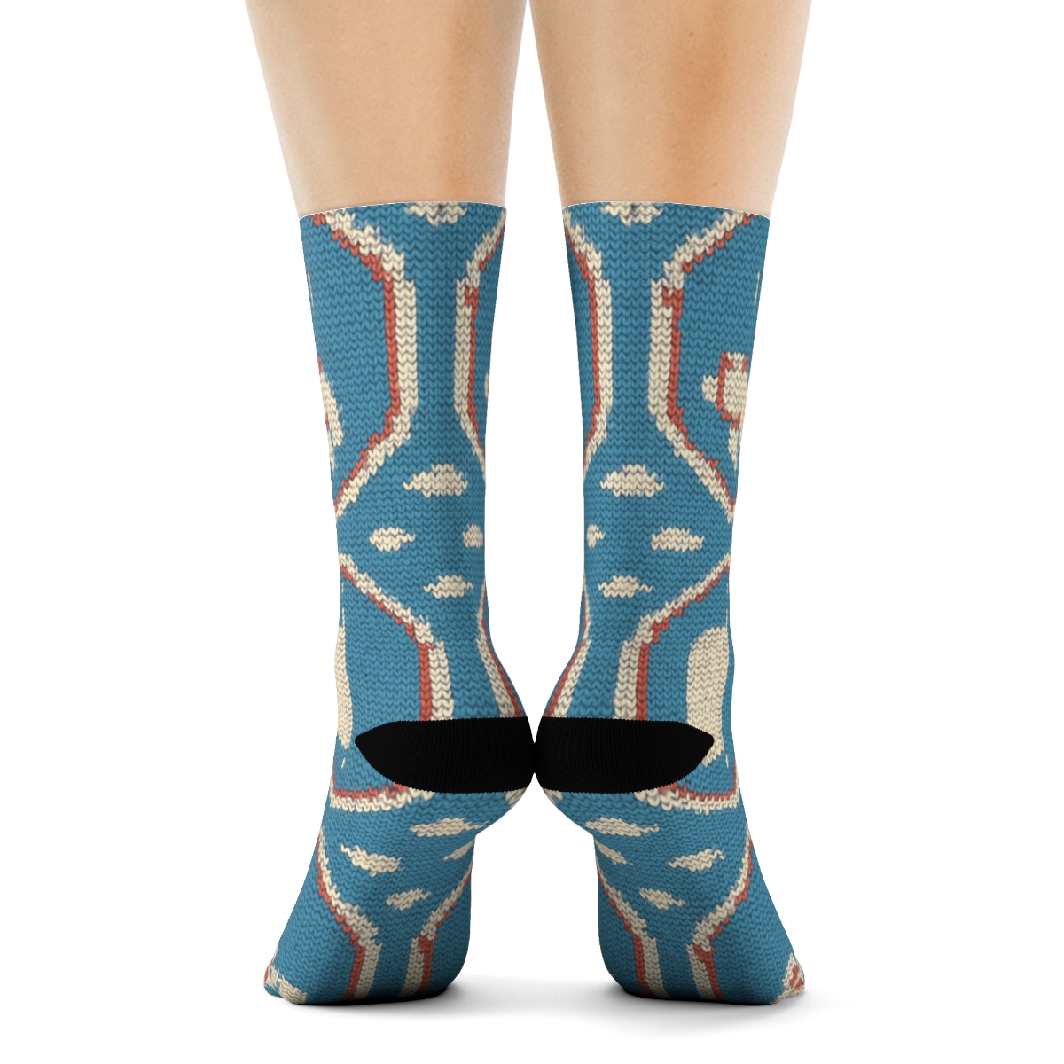 Flight Attendant Knit Illusion Safety Card Medallions personalized crew socks